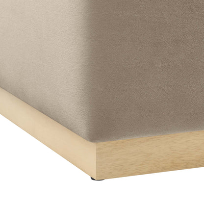 Tilden Large 28" Square Performance Velvet Upholstered Ottoman by Furniture For America