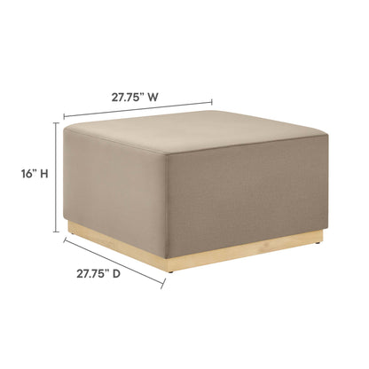 Tilden Large 28" Square Performance Velvet Upholstered Ottoman by Furniture For America
