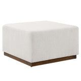 Maple Large 28" Square Boucle Upholstered Ottoman in Cloud Walnut