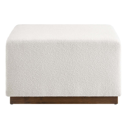 Tilden Large 28" Square Boucle Upholstered Ottoman by Furniture For America
