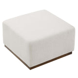 Maple Large 28" Square Boucle Upholstered Ottoman in Cloud Walnut