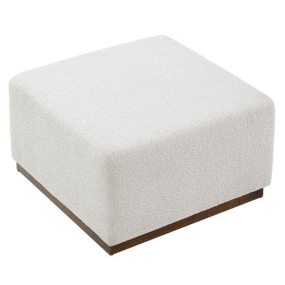 Tilden Large 28" Square Boucle Upholstered Ottoman by Furniture For America