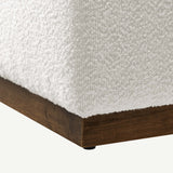 Maple Large 28" Square Boucle Upholstered Ottoman in Cloud Walnut