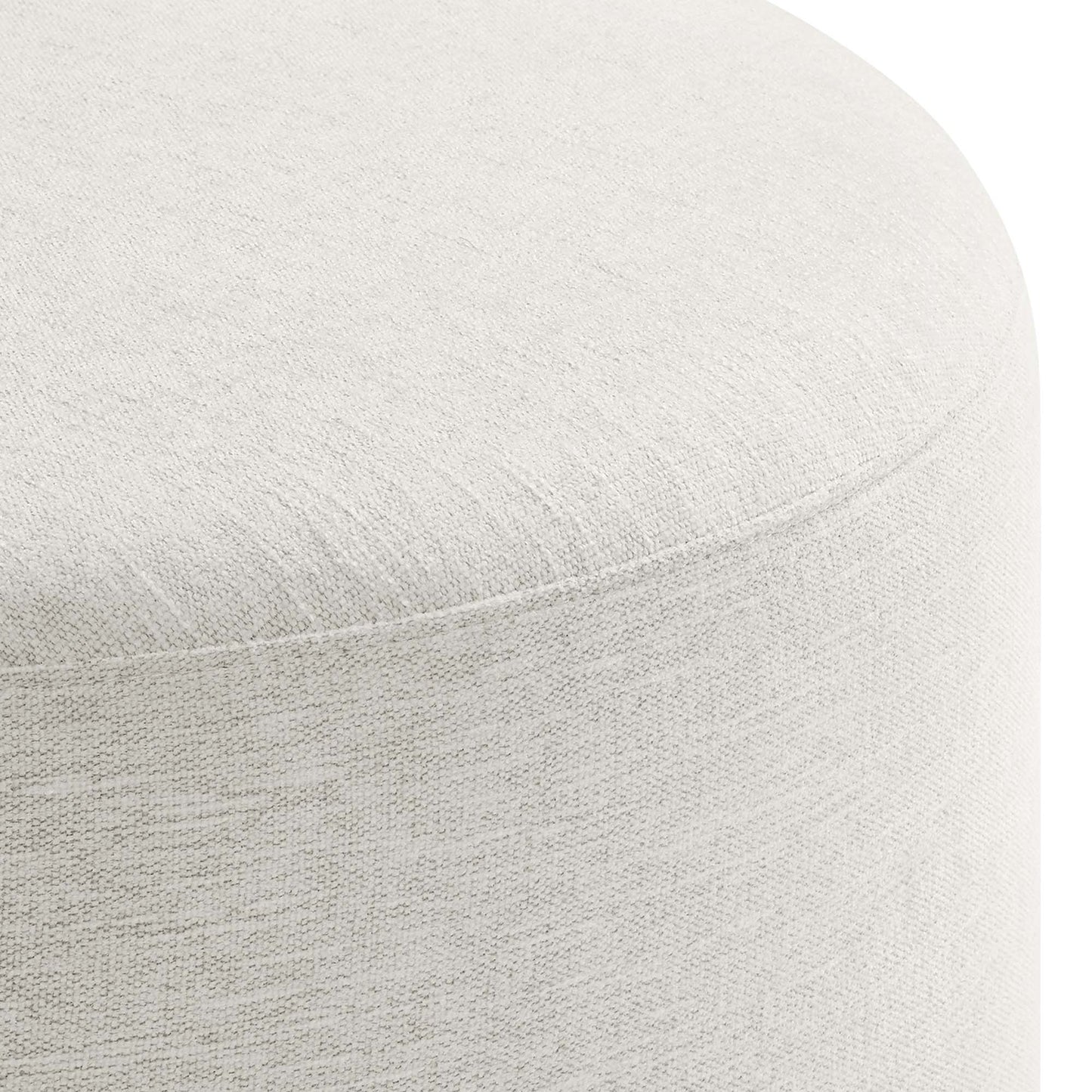 Callum Large 23" Round Woven Heathered Fabric Upholstered Ottoman by Furniture For America