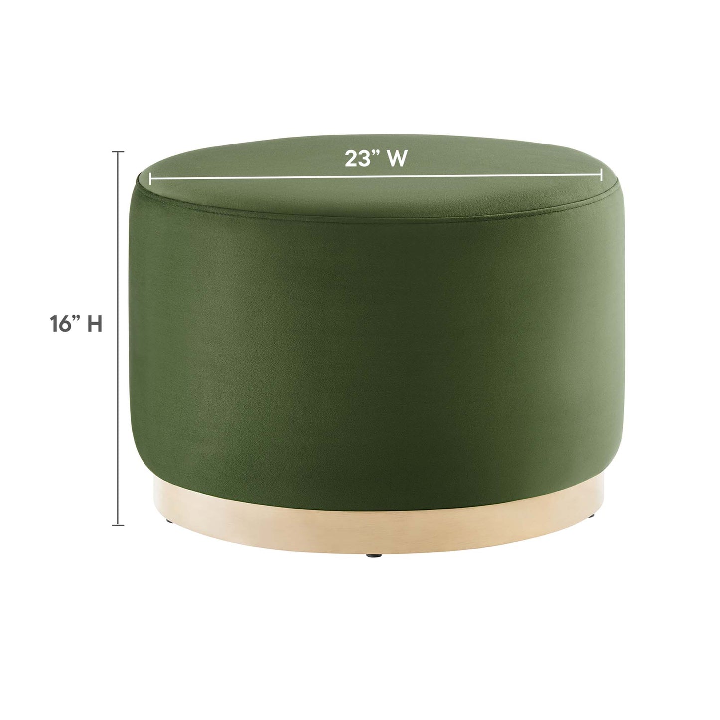 Tilden Large 23" Round Performance Velvet Upholstered Ottoman by Furniture For America
