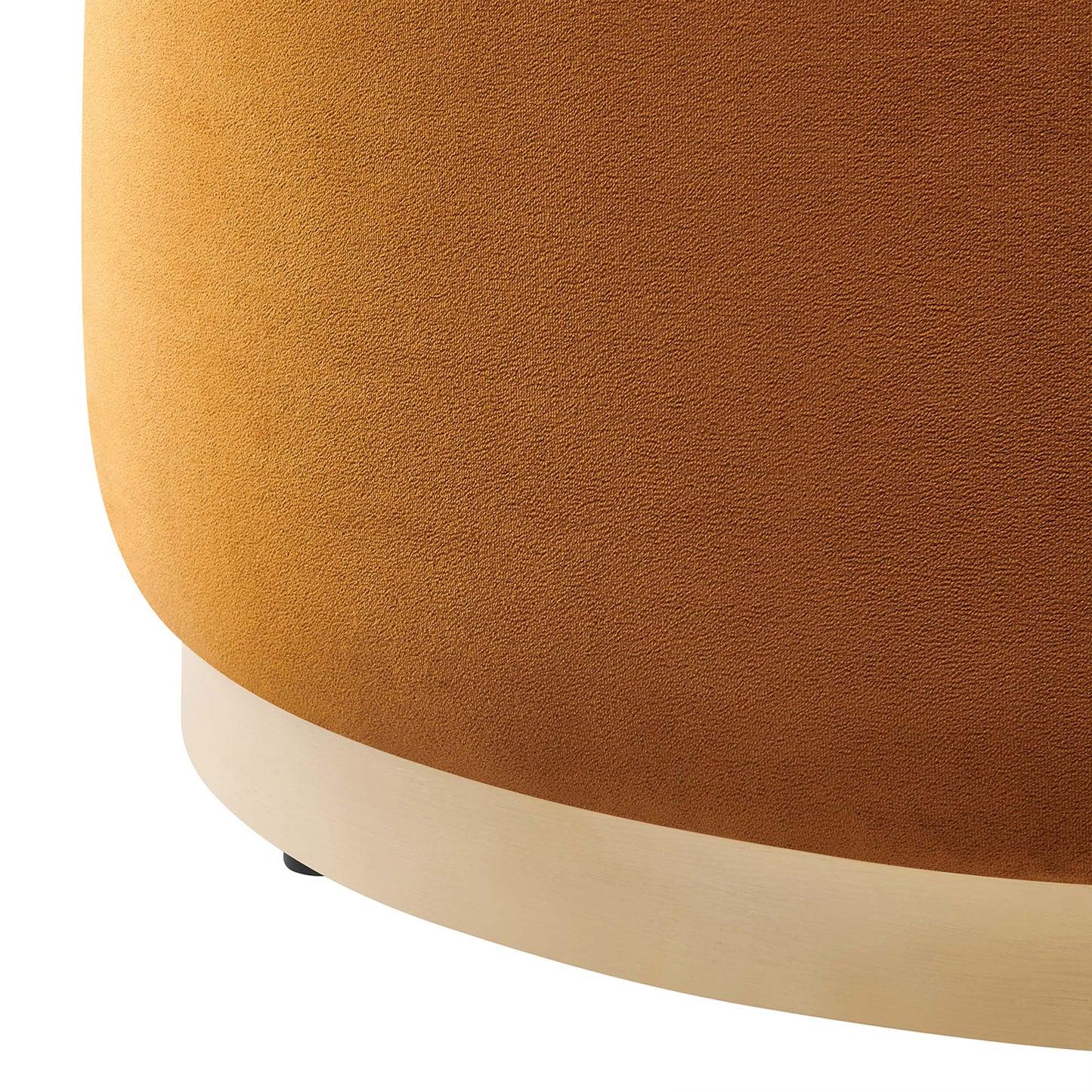 Tilden Large 29" Round Performance Velvet Upholstered Ottoman by Furniture For America