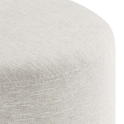 Callum 16" Round Woven Heathered Fabric Upholstered Ottoman by Furniture For America