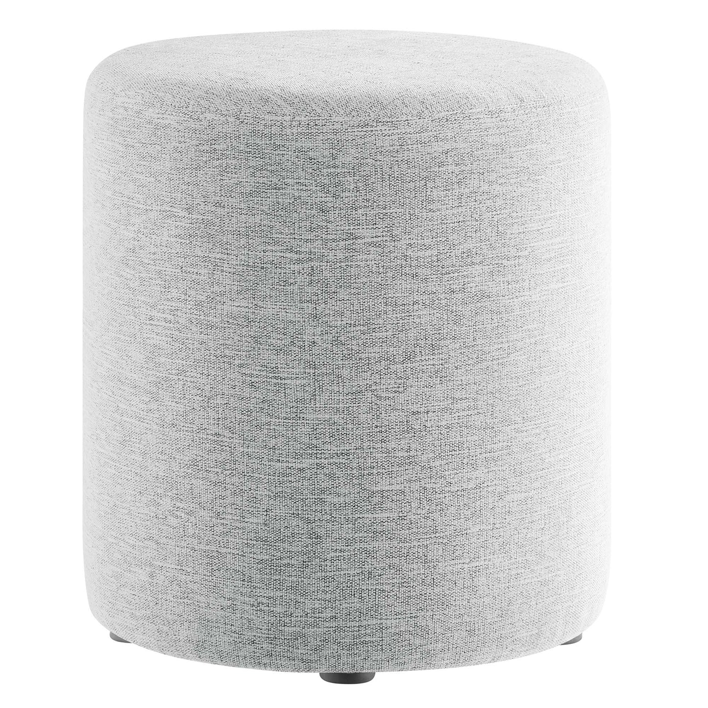 Callum 16" Round Woven Heathered Fabric Upholstered Ottoman by Furniture For America