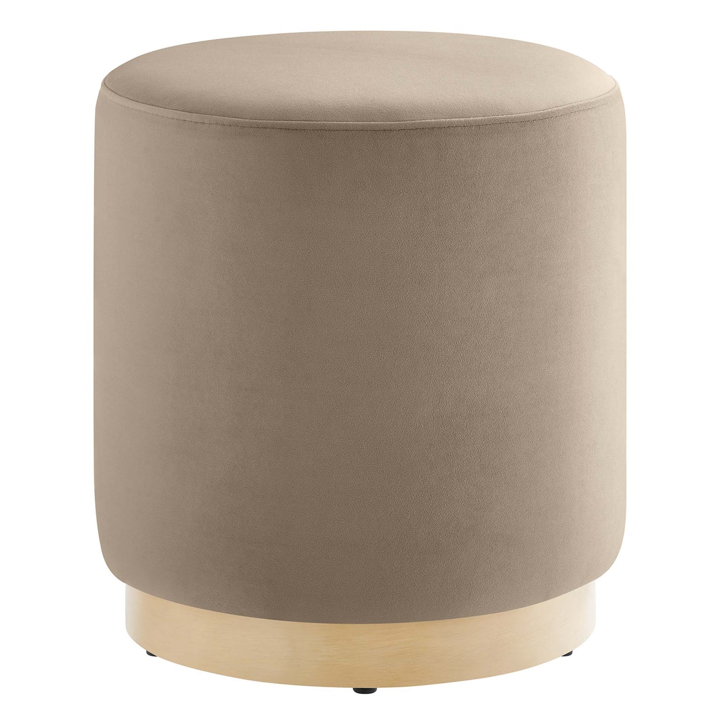 Tilden 16" Round Performance Velvet Upholstered Ottoman by Furniture For America