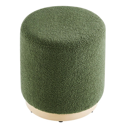 Tilden 16" Round Sherpa Upholstered Ottoman by Furniture For America