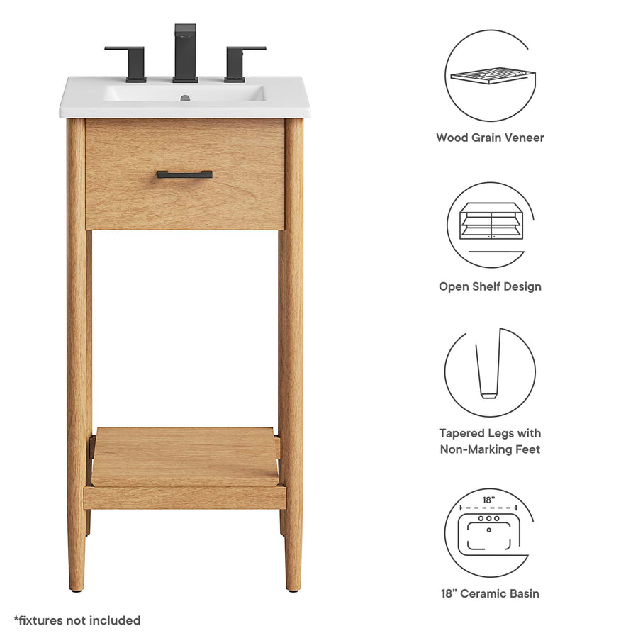Quill 18" Bathroom Vanity in Natural White