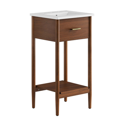 Zaire 18" Bathroom Vanity in Walnut White