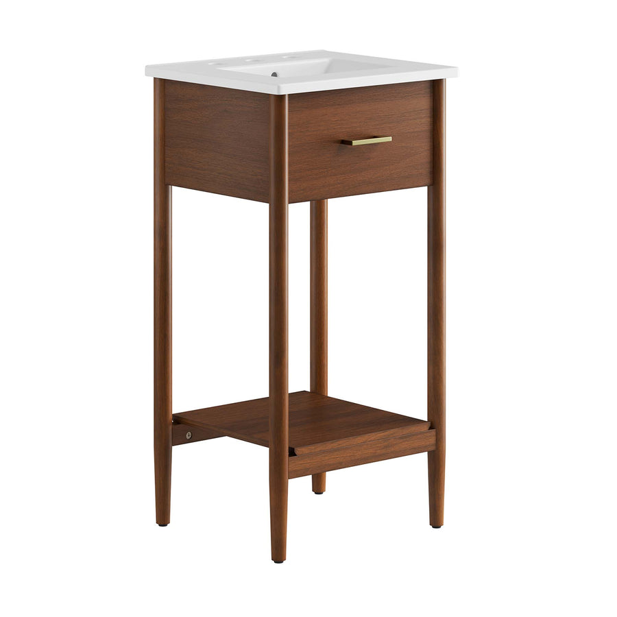 Quill 18" Bathroom Vanity in Walnut White
