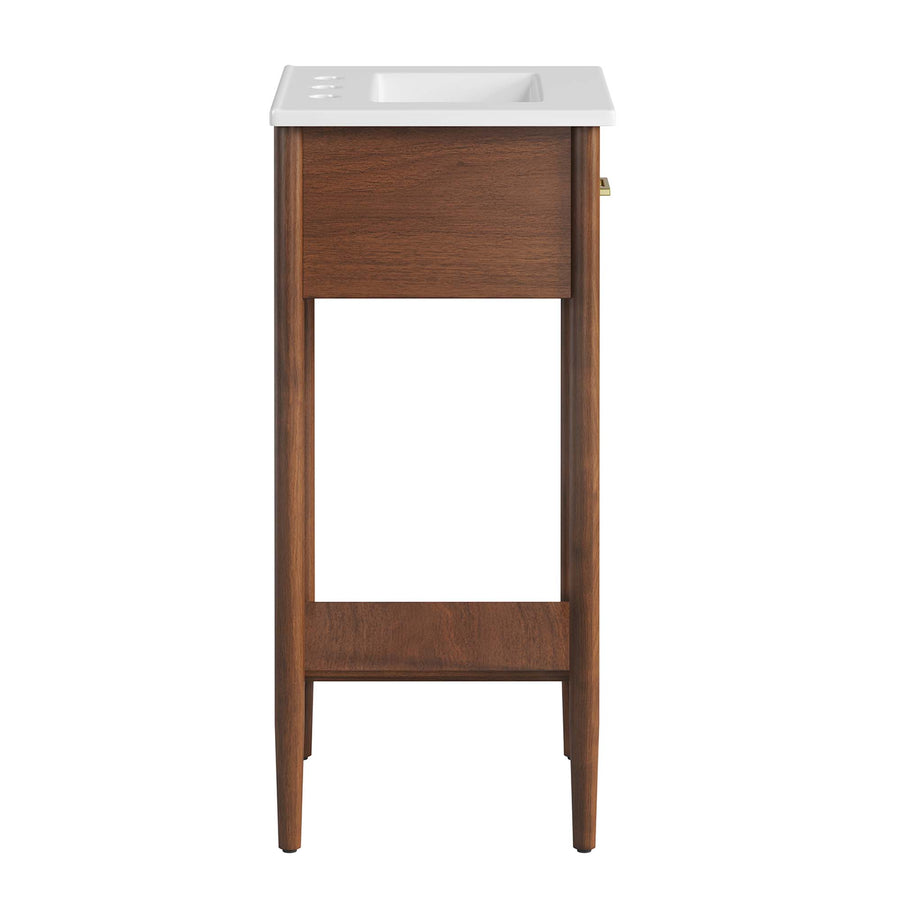 Quill 18" Bathroom Vanity in Walnut White