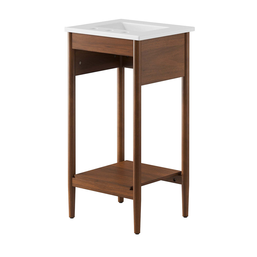 Quill 18" Bathroom Vanity in Walnut White