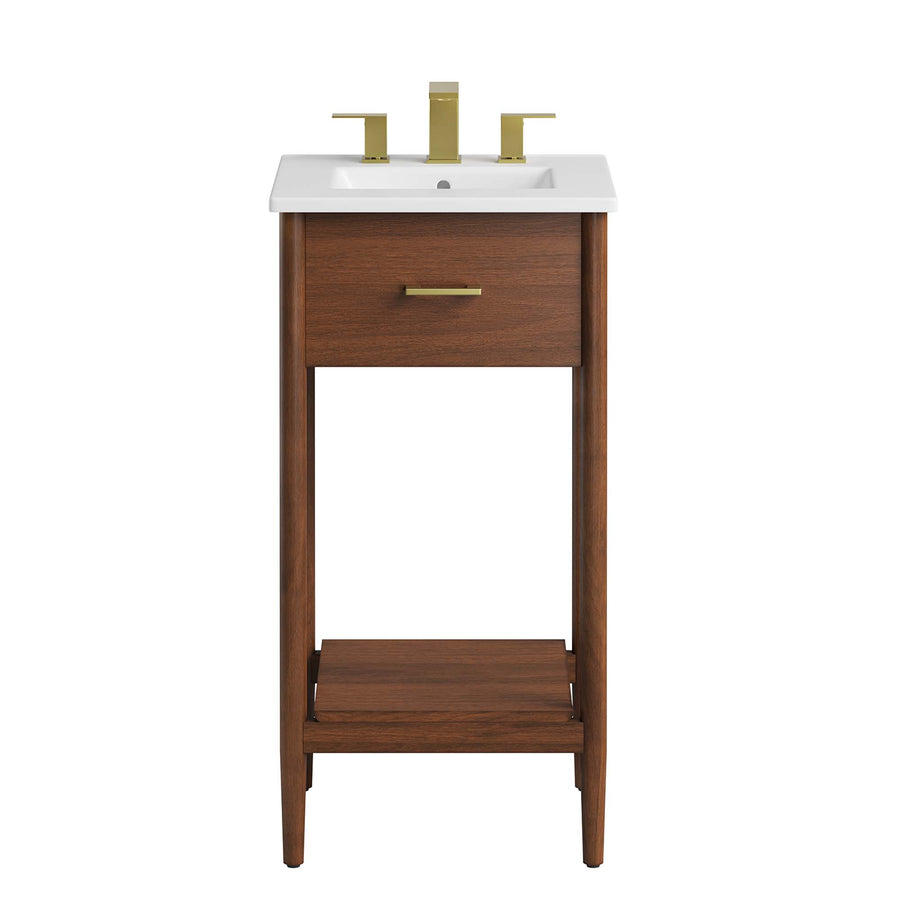 Quill 18" Bathroom Vanity in Walnut White