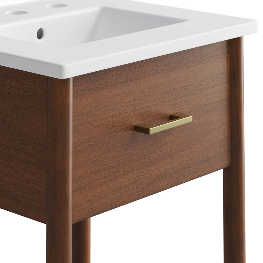 Quill 18" Bathroom Vanity in Walnut White