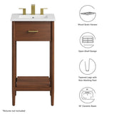 Quill 18" Bathroom Vanity in Walnut White
