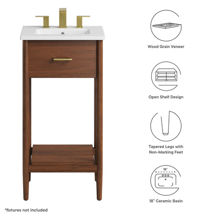 Zaire 18" Bathroom Vanity in Walnut White