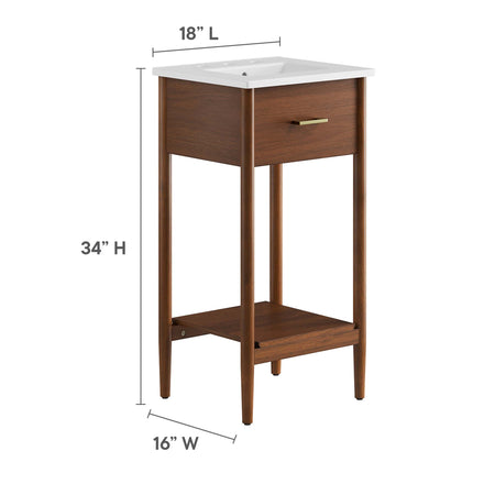 Zaire 18" Bathroom Vanity in Walnut White