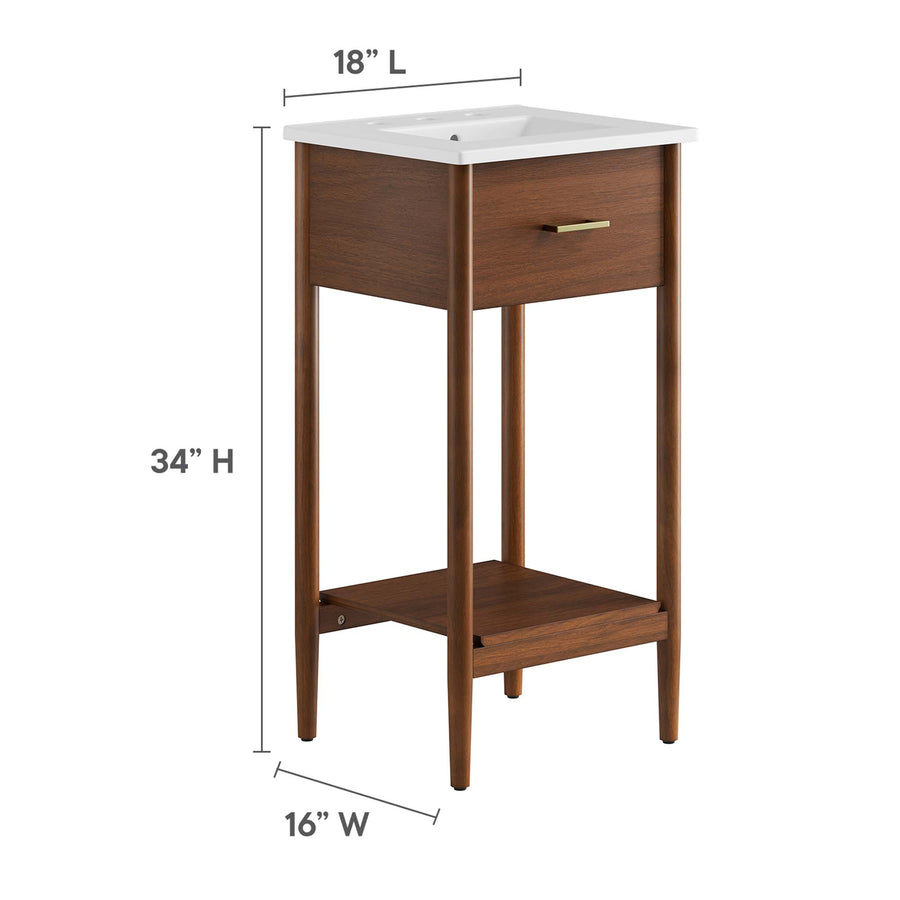 Quill 18" Bathroom Vanity in Walnut White