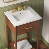 Quill 18" Bathroom Vanity in Walnut White