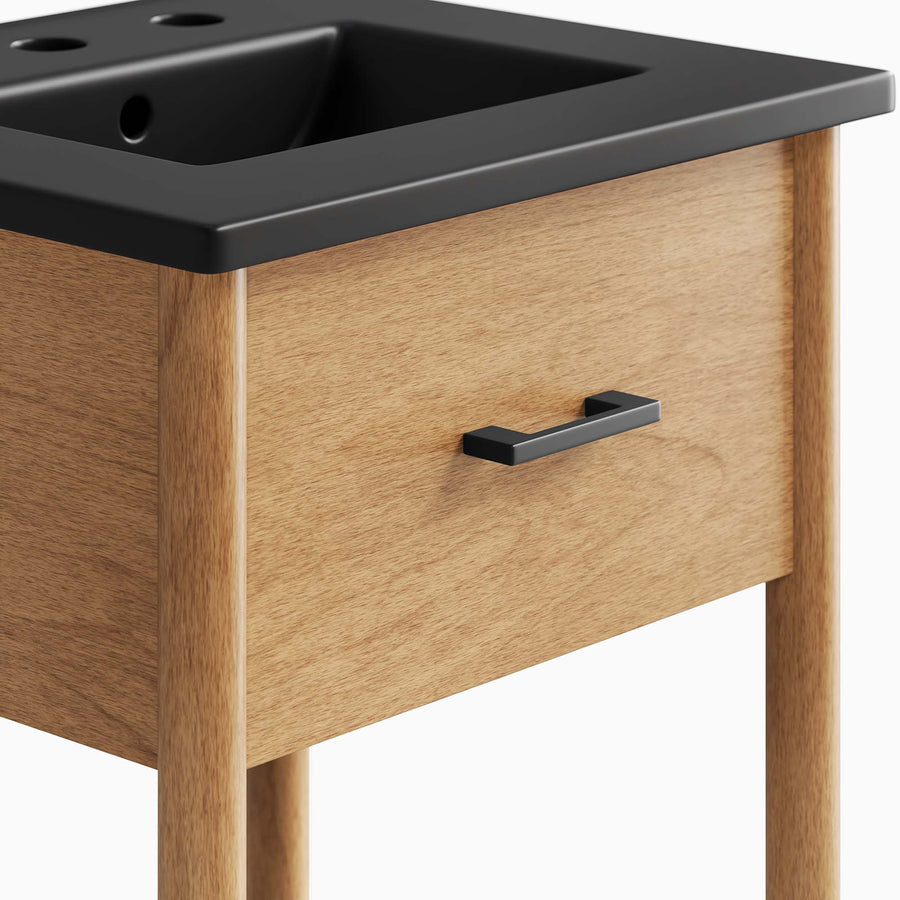 Quill 18" Bathroom Vanity in Natural Black