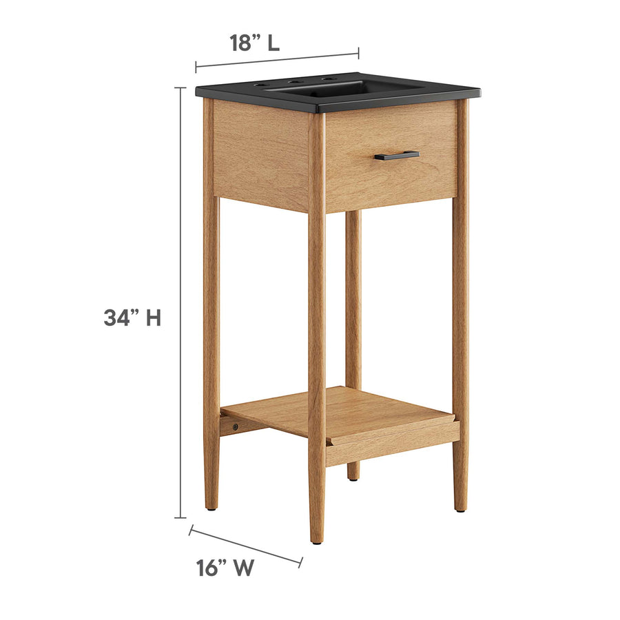 Quill 18" Bathroom Vanity in Natural Black