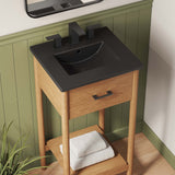 Quill 18" Bathroom Vanity in Natural Black