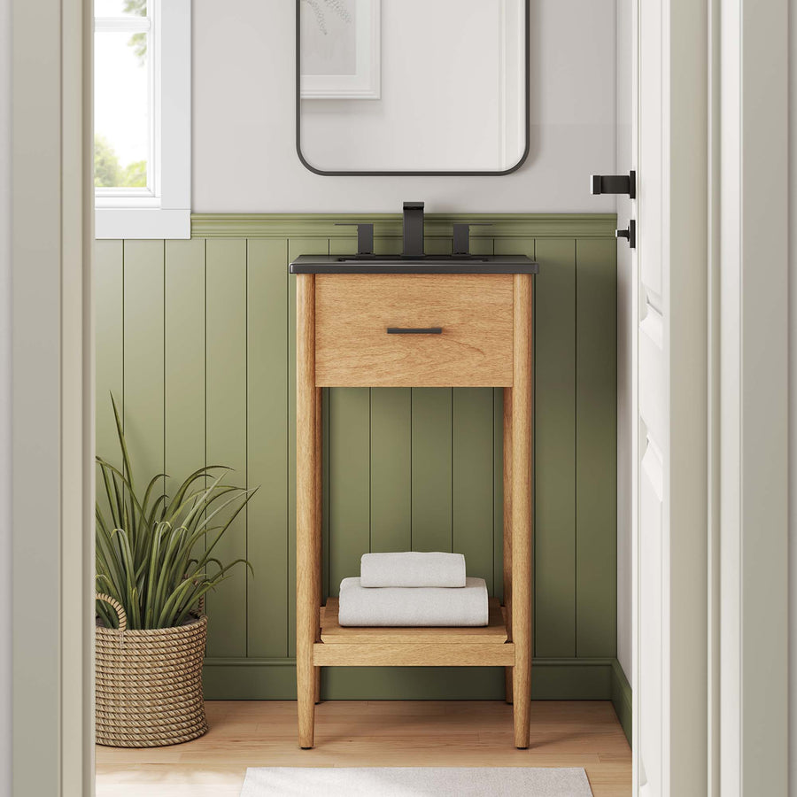 Quill 18" Bathroom Vanity in Natural Black
