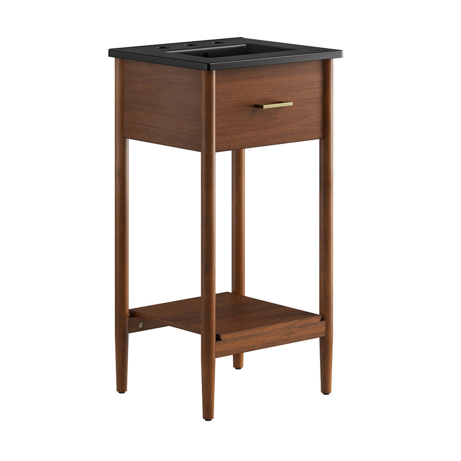 Quill 18" Bathroom Vanity in Walnut Black