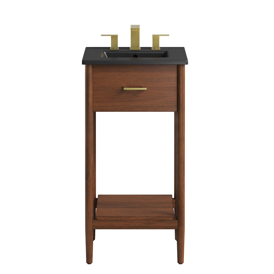 Quill 18" Bathroom Vanity in Walnut Black