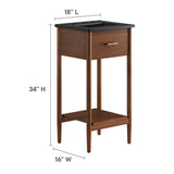 Quill 18" Bathroom Vanity in Walnut Black