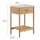 Quill 24" Bathroom Vanity in Natural White