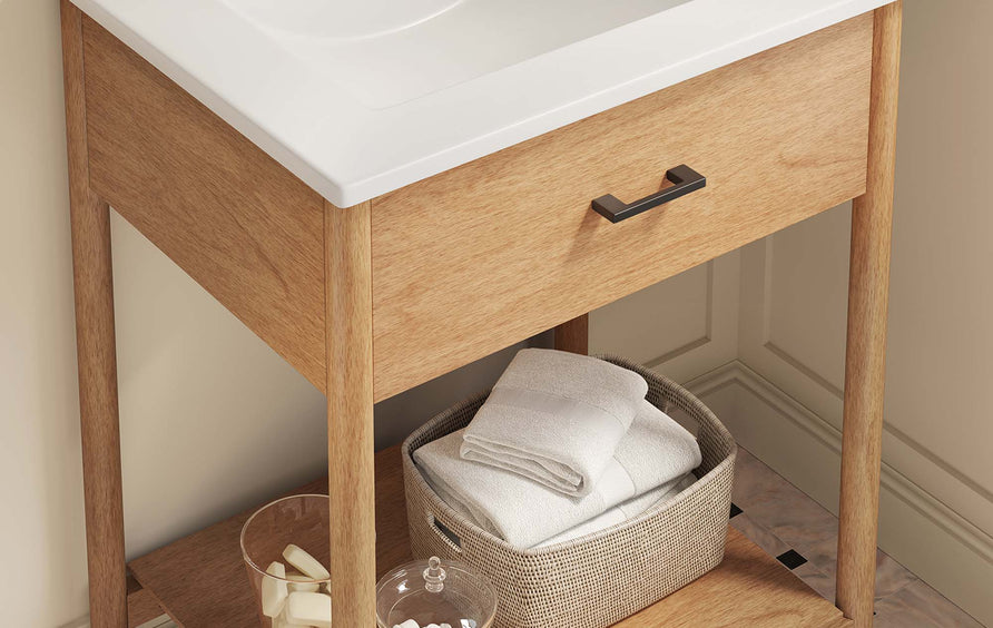 Quill 24" Bathroom Vanity in Natural White