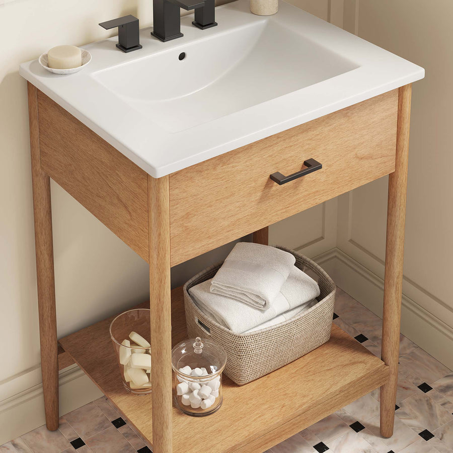 Quill 24" Bathroom Vanity in Natural White