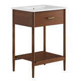 Quill 24" Bathroom Vanity in Walnut White