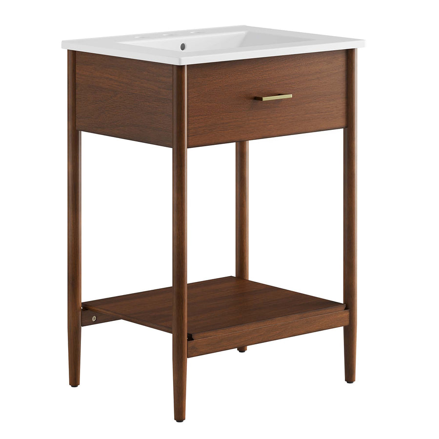 Quill 24" Bathroom Vanity in Walnut White