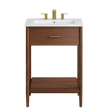 Quill 24" Bathroom Vanity in Walnut White