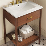 Quill 24" Bathroom Vanity in Walnut White