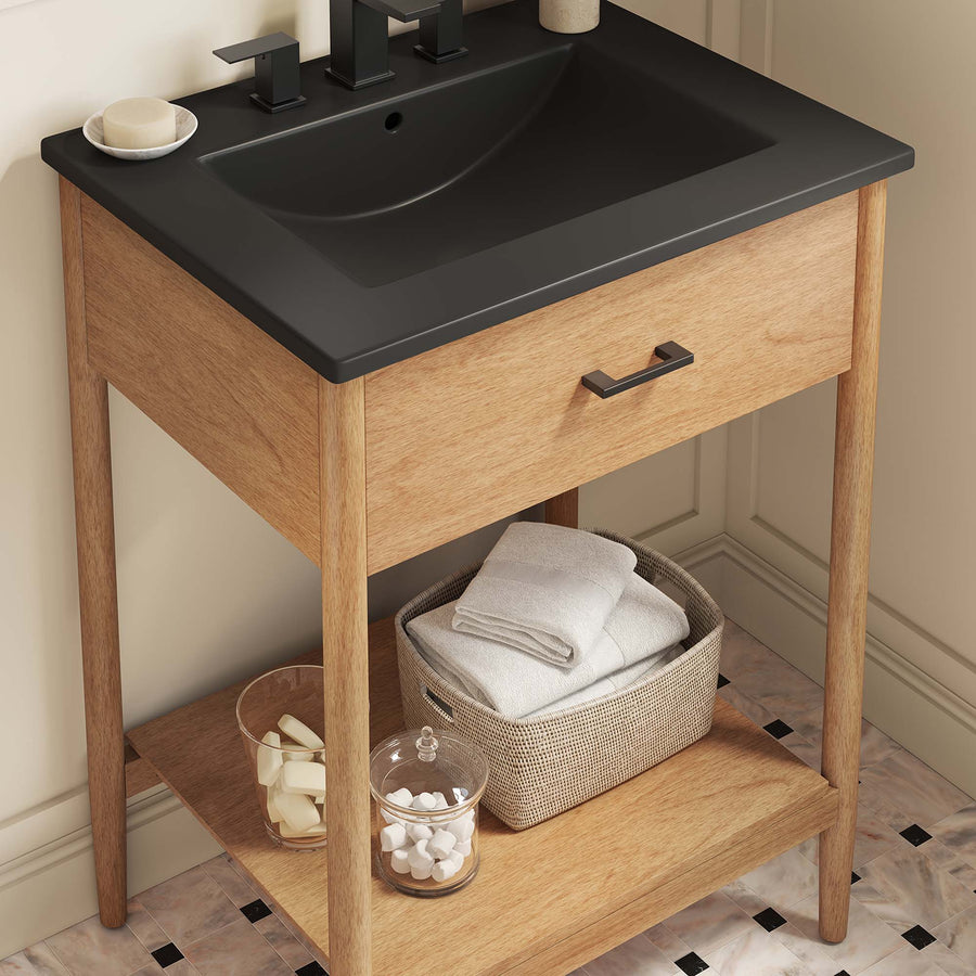 Quill 24" Bathroom Vanity in Natural Black