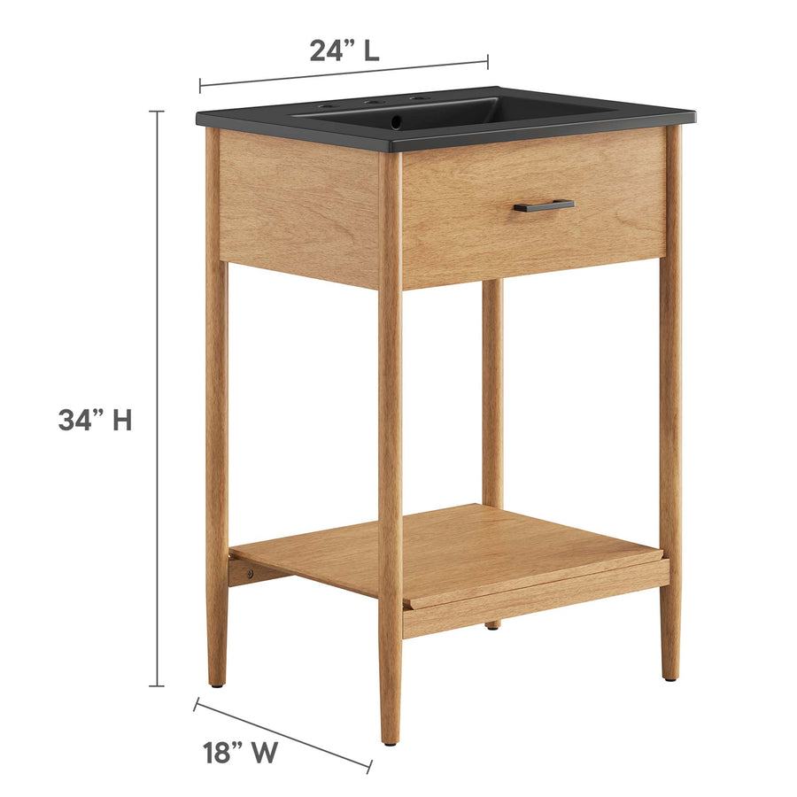 Quill 24" Bathroom Vanity in Natural Black