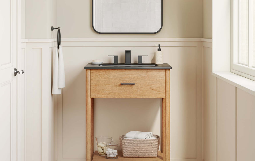 Quill 24" Bathroom Vanity in Natural Black