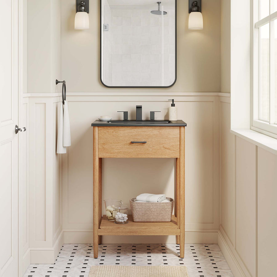 Quill 24" Bathroom Vanity in Natural Black