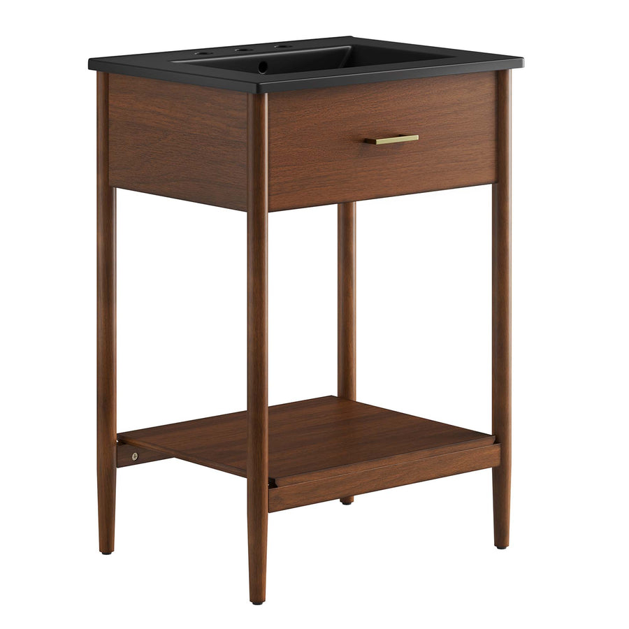 Quill 24" Bathroom Vanity in Walnut Black