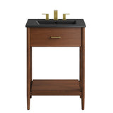 Quill 24" Bathroom Vanity in Walnut Black