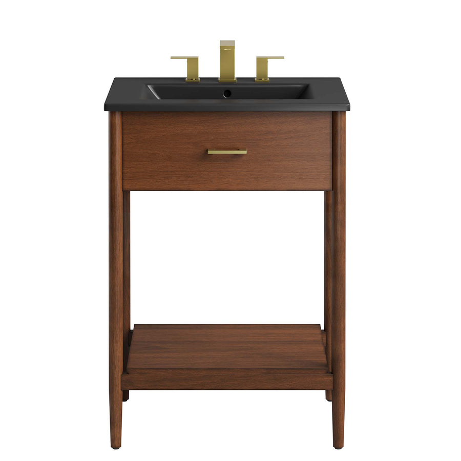 Quill 24" Bathroom Vanity in Walnut Black