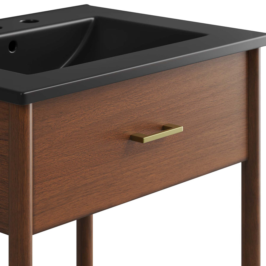 Quill 24" Bathroom Vanity in Walnut Black