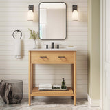 Quill 30" Bathroom Vanity in Natural White