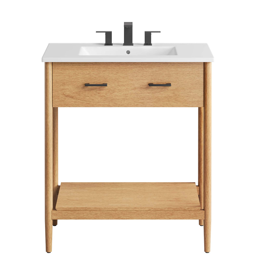 Quill 30" Bathroom Vanity in Natural White